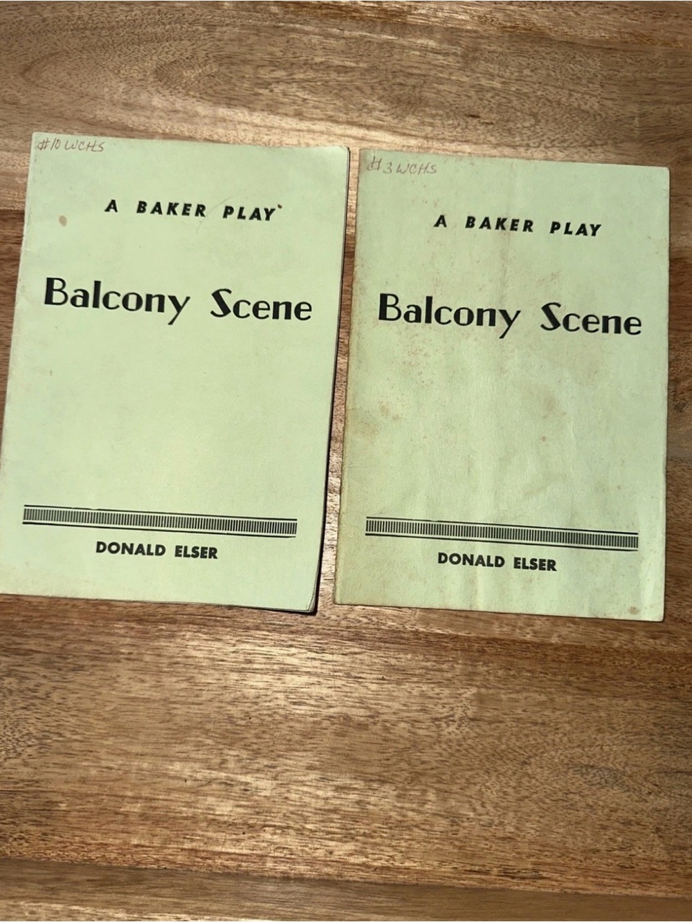 Vintage Balcony Scene by Donald Elser - one act play Script  (Set of 2)